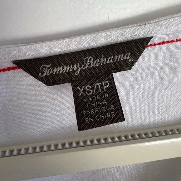 Tommy Bahama Linen Embroidered Tunic Top XS Boho Floral White - Picture 8 of 15